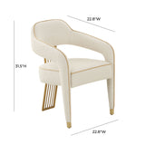 TOV Furniture Corralis Boucle Dining Chair Cream 22.8"W x 22.8"D x 31.5"H