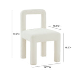 TOV Furniture Hazel Boucle Dining Chair Cream 19.7"W x 19.3"D x 31.5"H