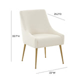 TOV Furniture Beatrix Boucle Side Chair Cream 22"W x 25.2"D x 33.7"H