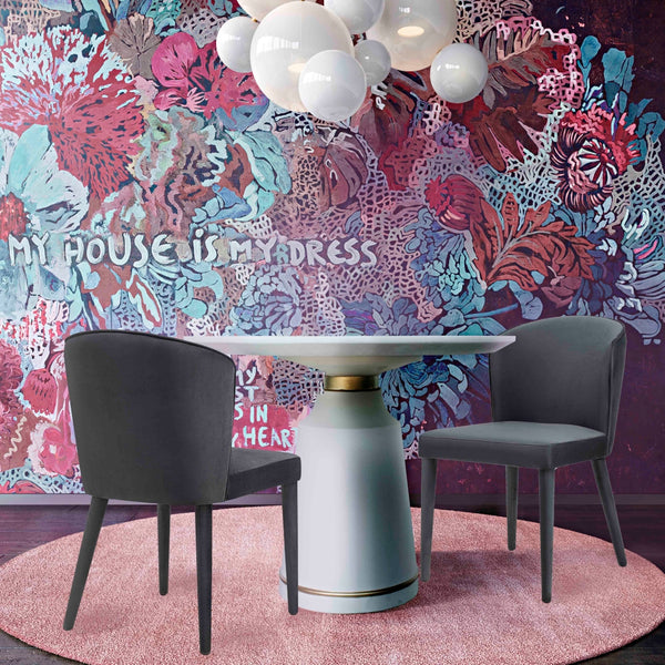 Metropolitan Grey Velvet Chair