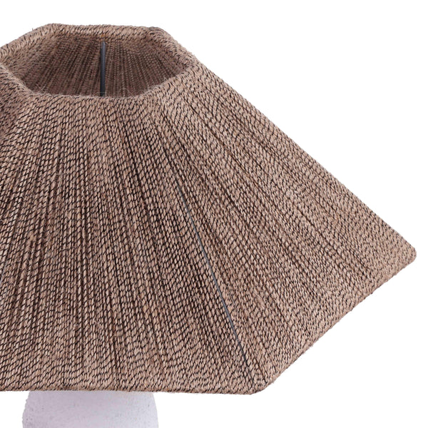 TOV Furniture Shabby Natural Rope Table Lamp Black,Natural,White 15.8"W x 13.8"D x 18.1"H