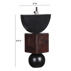 TOV Furniture Taga Large Wooden Pendant Lamp Black,Brown 3.1"W x 2.8"D x 16"H