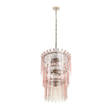 TOV Furniture Hampshire Acrylic 3-Tier Chandelier Pink 19.3"W x 19.3"D x 28.3"H