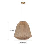 TOV Furniture Hope Pendant Lamp Natural 22.5"W x 22.5"D x 22.8"H