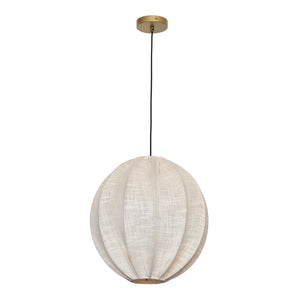 TOV Furniture Elliana White Pendant Lamp Natural 17.5"W x 17.5"D x 17.5"H