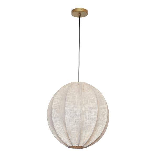 TOV Furniture Elliana White Pendant Lamp Natural 17.5"W x 17.5"D x 17.5"H
