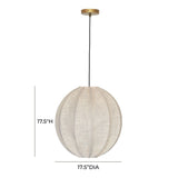 TOV Furniture Elliana White Pendant Lamp Natural 17.5"W x 17.5"D x 17.5"H