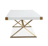 Adeline White Lacquer Dining Table