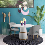 Swell Light Grey Velvet Chair