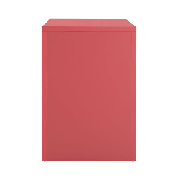 Suzie Coral Pink & Rattan Executive Desk