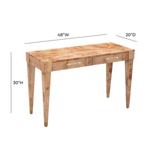 Brandyss Natural Burl Work Desk Natural TOV-H54193