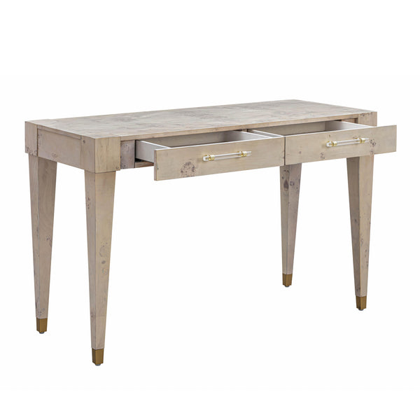 Brandyss White Burl Work Desk White TOV-H54194