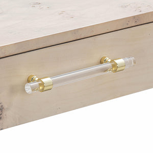 Brandyss White Burl Work Desk White TOV-H54194