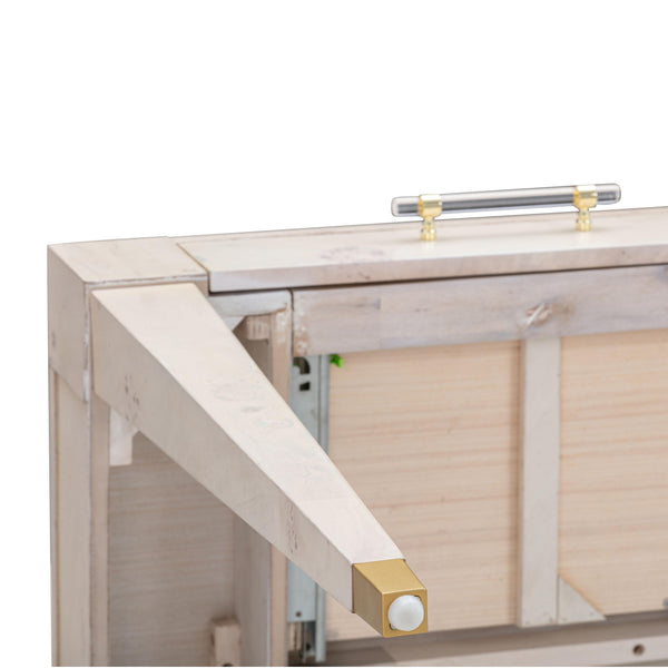 Brandyss White Burl Work Desk White TOV-H54194