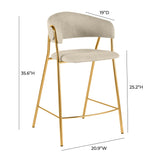 TOV Furniture Lara Counter Stool - Set of 2 Cream 20.9"W x 19"D x 35.6"H