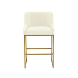 TOV Furniture Lisa Pleated Velvet Counter Stool Cream 20.5"W x 21.5"D x 36.2"H