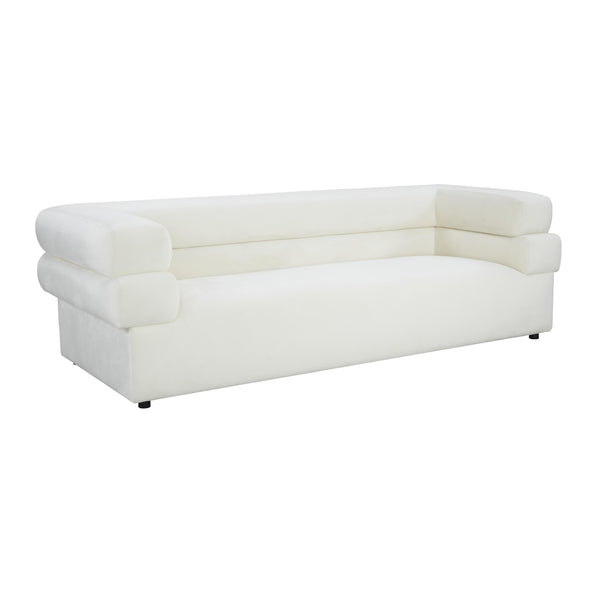 Elsa Cream Velvet Sofa Cream TOV-IHL68574