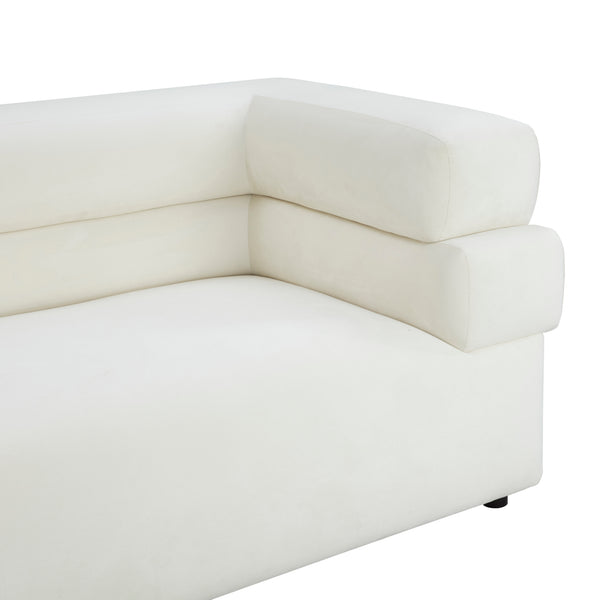 Elsa Cream Velvet Sofa Cream TOV-IHL68574