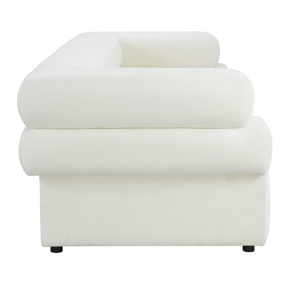 Elsa Cream Velvet Sofa Cream TOV-IHL68574