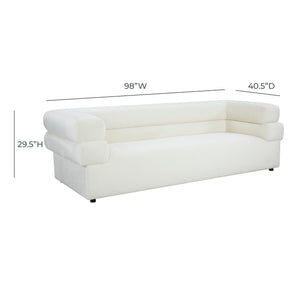 Elsa Cream Velvet Sofa Cream TOV-IHL68574