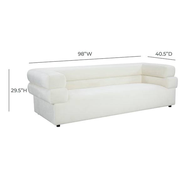 Elsa Cream Velvet Sofa Cream TOV-IHL68574
