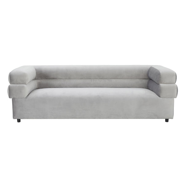 Elsa Light Grey Velvet Sofa Light Grey TOV-IHL68575