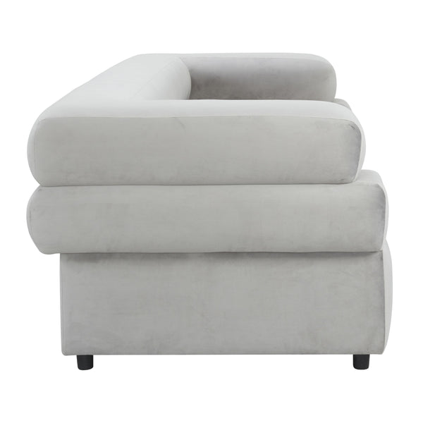 Elsa Light Grey Velvet Sofa Light Grey TOV-IHL68575