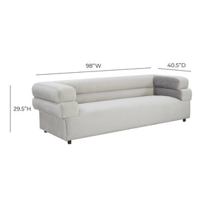 Elsa Light Grey Velvet Sofa Light Grey TOV-IHL68575