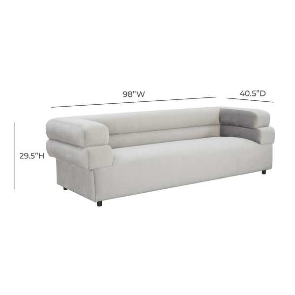 Elsa Light Grey Velvet Sofa Light Grey TOV-IHL68575