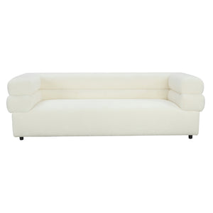 Elsa Cream Vegan Shearling Sofa Cream TOV-IHL68590