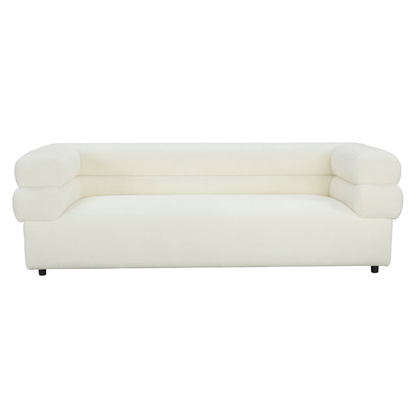 Elsa Cream Vegan Shearling Sofa Cream TOV-IHL68590