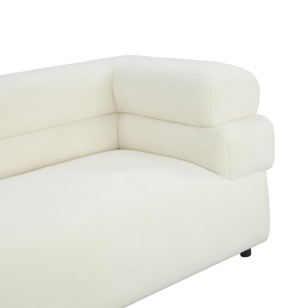Elsa Cream Vegan Shearling Sofa Cream TOV-IHL68590