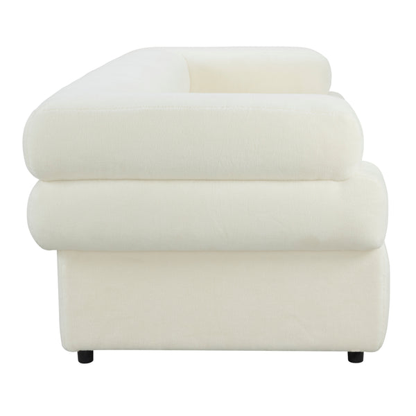 Elsa Cream Vegan Shearling Sofa Cream TOV-IHL68590