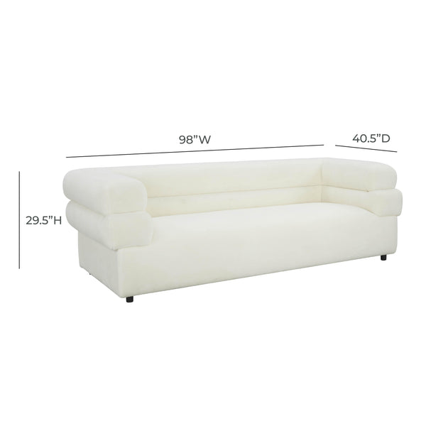 Elsa Cream Vegan Shearling Sofa Cream TOV-IHL68590