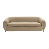 TOV Furniture Lina Brown Velvet Sofa Cafe Au Lait 93"W x 35"D x 30.7"H