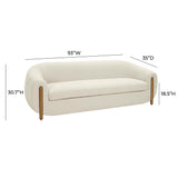 TOV Furniture Lina Chenille Textured Sofa Cream 93"W x 35"D x 30.7"H