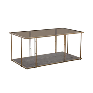 TOV Furniture Emma Ash & Glass Coffee Table Brown 43"W x 23"D x 18.5"H