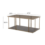 TOV Furniture Emma Ash & Glass Coffee Table Brown 43"W x 23"D x 18.5"H