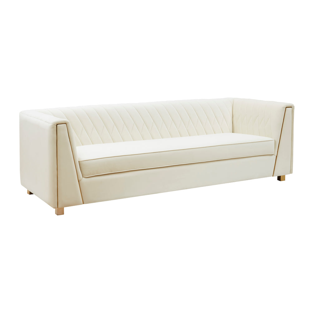 Wafa Cream Velvet Sofa