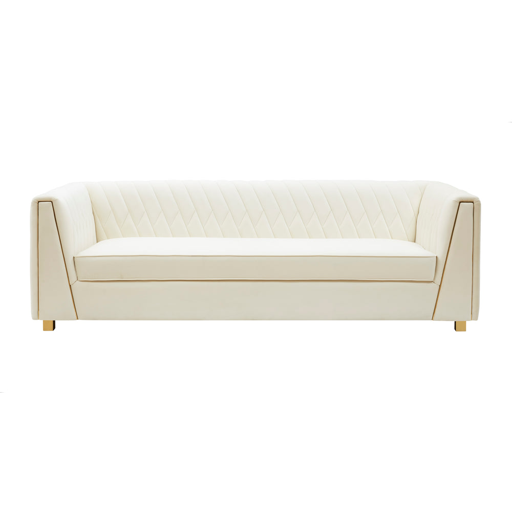 Wafa Cream Velvet Sofa