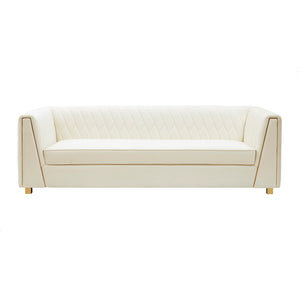 Wafa Cream Velvet Sofa