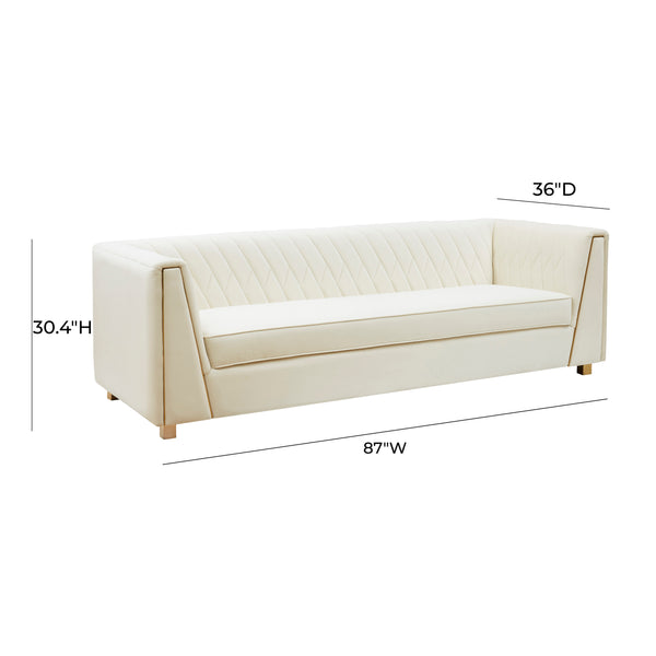 Wafa Cream Velvet Sofa