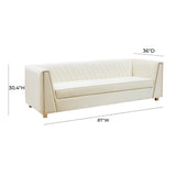 Wafa Cream Velvet Sofa