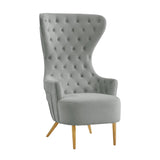 Jezebel Grey Velvet Wingback Chair