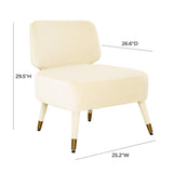 Athena Cream Velvet Accent Chair Cream TOV-IHS68505