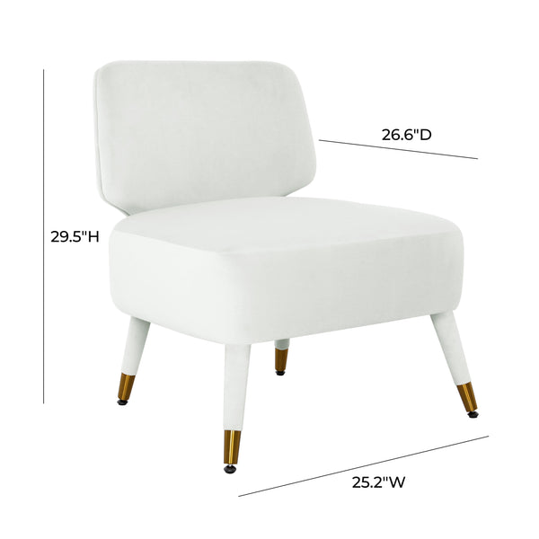 Athena Light Grey Velvet Accent Chair Grey TOV-IHS68506