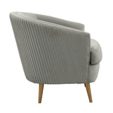 TOV Furniture Jules Velvet Accent Chair Light Grey 29"W x 32.6"D x 31"H