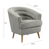 TOV Furniture Jules Velvet Accent Chair Light Grey 29"W x 32.6"D x 31"H