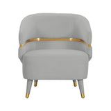 Ayla Grey Velvet Accent Chair Grey TOV-IHS68544