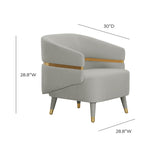 Ayla Grey Velvet Accent Chair Grey TOV-IHS68544